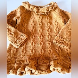 Cupcakes and Cashmere Cable Knit Ruffle Sweater Dress